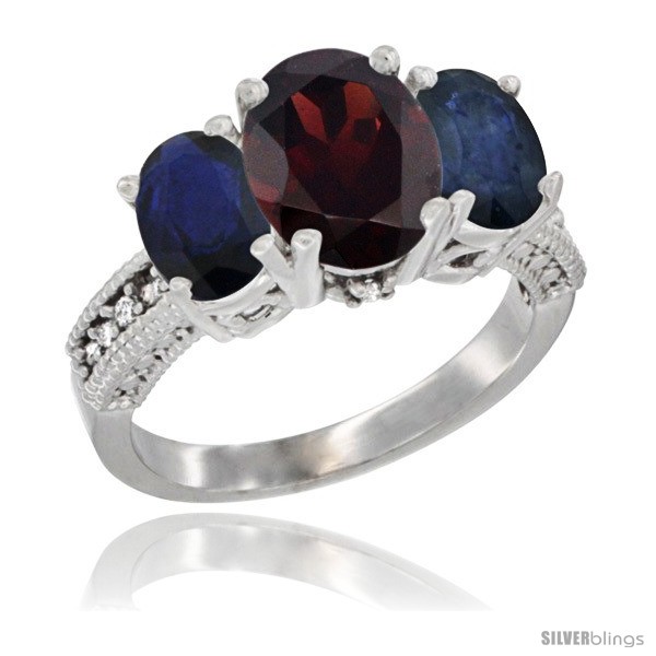 https://www.silverblings.com/47386-thickbox_default/14k-white-gold-ladies-3-stone-oval-natural-garnet-ring-blue-sapphire-sides-diamond-accent.jpg
