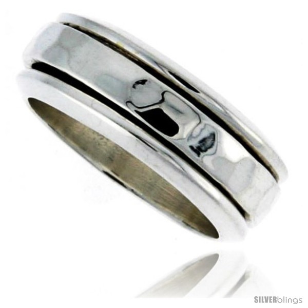 https://www.silverblings.com/47601-thickbox_default/sterling-silver-mens-spinner-ring-flat-band-hammered-finish-handmade-5-16-wide.jpg