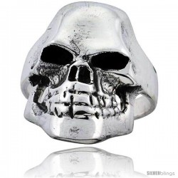 Sterling Silver Fractured Skull Ring 1 1/8 in wide