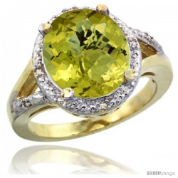 10k Yellow Gold Ladies Natural Lemon Quartz Ring oval 12x10 Stone