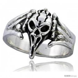 Sterling Silver Vulture Skull Ring 3/4 in wide