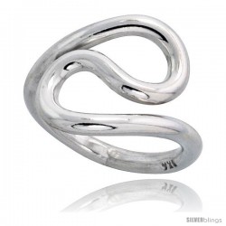 Sterling Silver Hand Made Wire Wrap Ring, 3/4 in (17 mm) wide