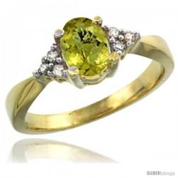 10k Yellow Gold Ladies Natural Lemon Quartz Ring oval 7x5 Stone -Style Cy927168