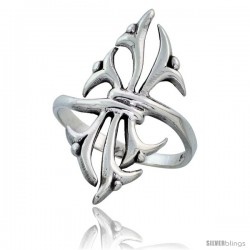 Sterling Silver Celtic Tribal Thorns Ring 1 1/8 in wide