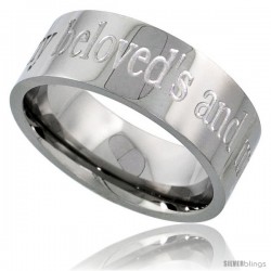 Surgical Steel 8mm Wedding Band Ring I AM MY BELOVEDS AND MY BELOVED IS MINE Comfort-Fit