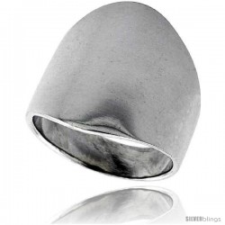 Sterling Silver Classic Cigar Band Ring 3/4 in long -Style Tr806