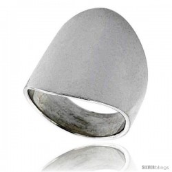 Sterling Silver Classic Cigar Band Ring 1 in long