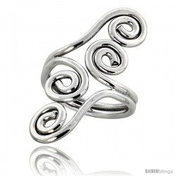 Sterling Silver Hand Made Freeform Wire Wrap Ring, 1 1/4 in (34 mm) wide -Style Xrw49