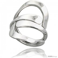 Sterling Silver Hand Made Freeform Wire Wrap Ring, 1 1/4 in (32 mm) wide -Style Xrw47