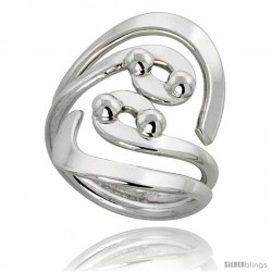 Sterling Silver Hand Made Freeform Wire Wrap Ring, 1 1/4 in (32 mm) wide -Style Xrw45