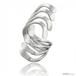 Sterling Silver Hand Made Freeform Wire Wrap Ring, 1 1/2 in (40 mm) wide -Style Xrw52