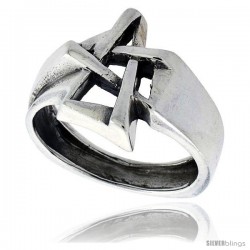 Sterling Silver Star Ring 5/8 in wide