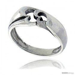 Sterling Silver Double Heart Cut-out Ring 5/16 in wide