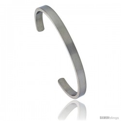 Stainless Steel Cuff Bangle Bracelet for men and women 1/4 in