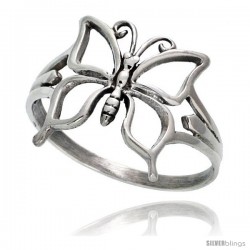 Sterling Silver Butterfly Ring 5/8 in wide