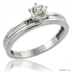 10k White Gold Diamond Engagement Ring, 1/8inch wide -Style Ljw120er