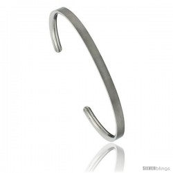 Titanium Flat Cuff Bangle Bracelet Gold Dot Ends Matte finish Comfort-fit, 8 in long 4 mm 3/16 in wide