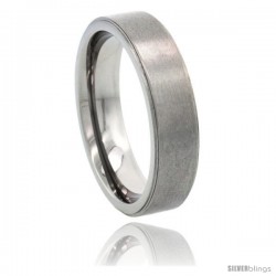 Titanium 6mm Wedding Band Ring Beveled Polished Edges Matte finish Comfort-fit