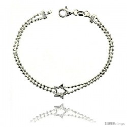 Sterling Silver Lariat Necklace / Bracelet with a Star