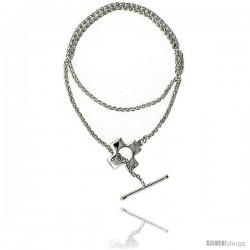 Sterling Silver Necklace / Bracelet with Cross Toggle Clasp