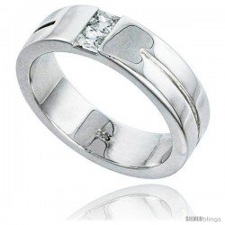 Gent's Perfect Quality Sterling Silver Brilliant Cut Cubic Zirconia Ring -Style Rcz541