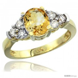 10k Yellow Gold Ladies Natural Citrine Ring oval 9x7 Stone