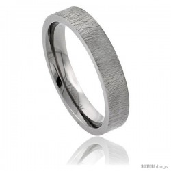 Titanium 5mm Wedding Band Ring Rain Pattern Finish Comfort-fit