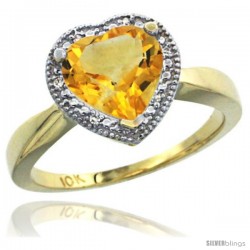 10k Yellow Gold Ladies Natural Citrine Ring Heart-shape 8x8 Stone