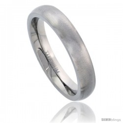 Titanium 4mm Comfort-fit Domed Wedding Band / Thumb Ring Matte Finish Comfort-fit