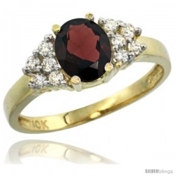 10k Yellow Gold Ladies Natural Garnet Ring oval 8x6 Stone