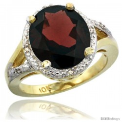 10k Yellow Gold Ladies Natural Garnet Ring oval 12x10 Stone