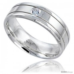 Gent's Perfect Quality Sterling Silver Brilliant Cut Cubic Zirconia Ring -Style Rcz542