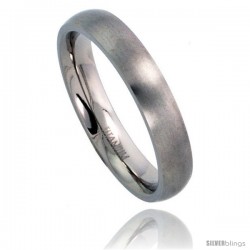 Titanium 4mm Domed Wedding Band / Thumb Ring Matte finish Comfort-fit