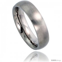 Titanium 5mm Domed Wedding Band / Thumb Ring Matte finish Comfort-fit