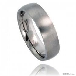 Titanium 6mm Domed Wedding Band Thumb Ring Matte finish Comfort-fit -Style Rtt206