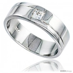 Gent's Perfect Quality Sterling Silver Brilliant Cut Cubic Zirconia Ring -Style Rcz543