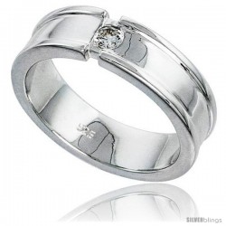 Gent's Perfect Quality Sterling Silver Brilliant Cut Cubic Zirconia Ring -Style Rcz544