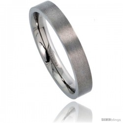 Titanium 4mm Flat Wedding Band / Thumb Ring Matte finish Comfort-fit