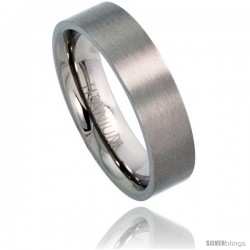 Titanium 6mm Flat Wedding Band Ring Matte finish Comfort-fit -Style Rtt306