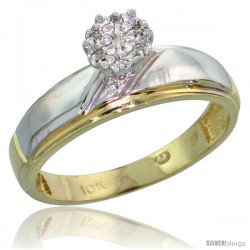 10k Yellow Gold Diamond Engagement Ring 0.04 cttw Brilliant Cut, 7/32 in wide -Style Ljy002er