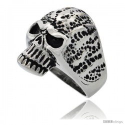 Surgical Steel Biker Ring Rotting Skull 1 in long