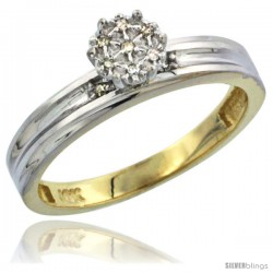 10k Yellow Gold Diamond Engagement Ring 0.05 cttw Brilliant Cut, 1/8 in wide -Style Ljy004er