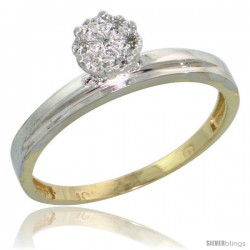 10k Yellow Gold Diamond Engagement Ring 0.05 cttw Brilliant Cut, 1/8 in wide -Style Ljy006er