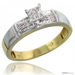 10k Yellow Gold Diamond Engagement Ring 0.07 cttw Brilliant Cut, 3/16 in wide -Style Ljy007er