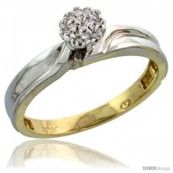 10k Yellow Gold Diamond Engagement Ring 0.05 cttw Brilliant Cut, 1/8 in wide -Style Ljy008er