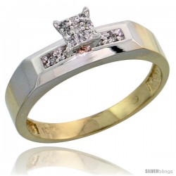 10k Yellow Gold Diamond Engagement Ring 0.07 cttw Brilliant Cut, 3/16 in wide -Style Ljy009er