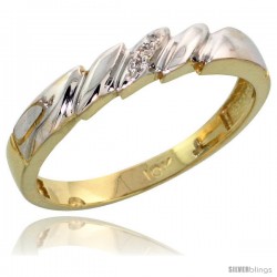 10k Yellow Gold Ladies Diamond Wedding Band Ring 0.02 cttw Brilliant Cut, 5/32 in wide -Style Ljy011lb