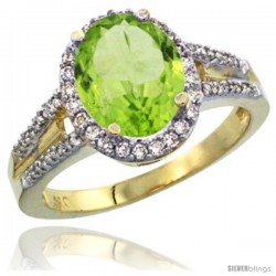 10k Yellow Gold Ladies Natural Peridot Ring oval 10x8 Stone