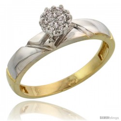 10k Yellow Gold Diamond Engagement Ring 0.05 cttw Brilliant Cut, 5/32 in wide -Style Ljy012er