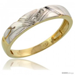 10k Yellow Gold Ladies Diamond Wedding Band Ring 0.02 cttw Brilliant Cut, 5/32 in wide -Style Ljy012lb